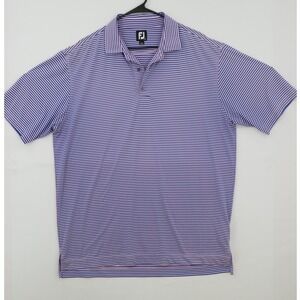 FootJoy Mens ProDry Striped Golf Polo Shirt Purple Pink XL Short Sleeve‎ FJ Logo